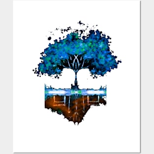 Blue tree Posters and Art